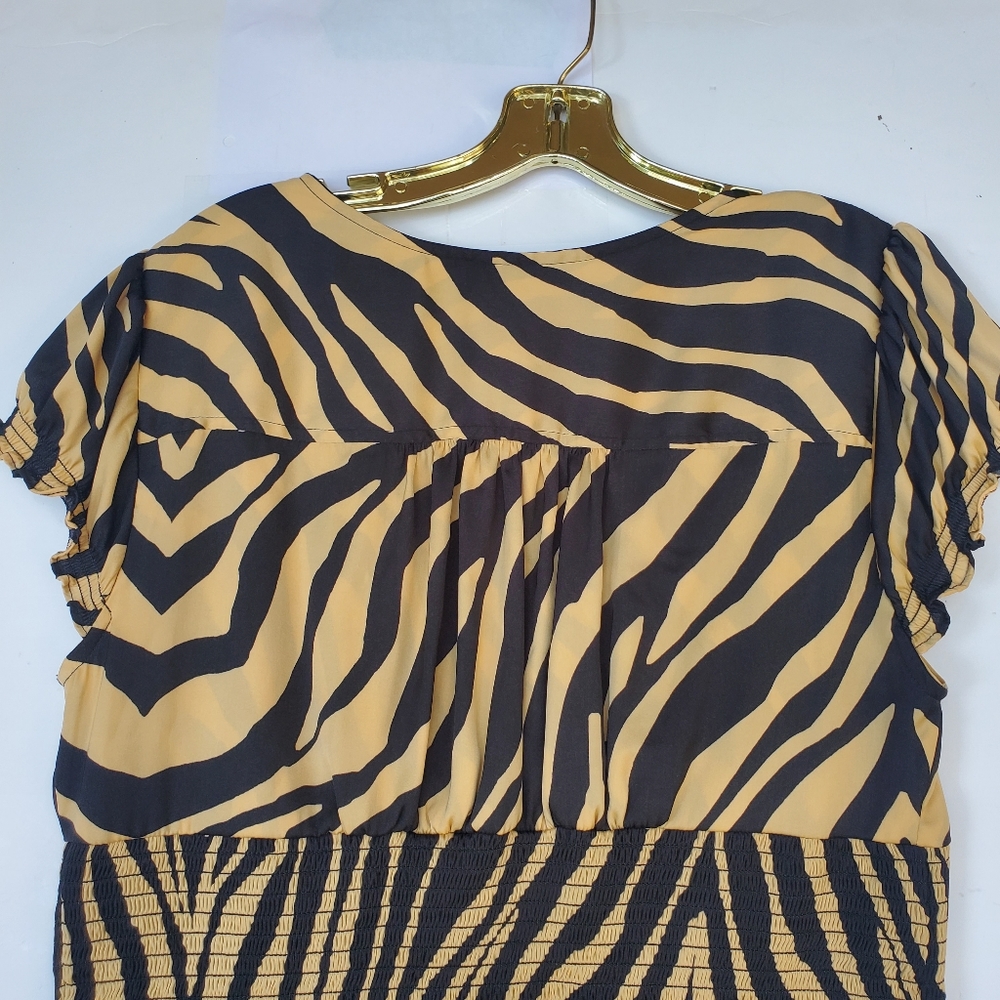 Free People "Show Me Love" Zebra Print Smock Top Size XL - Picture 8 of 13